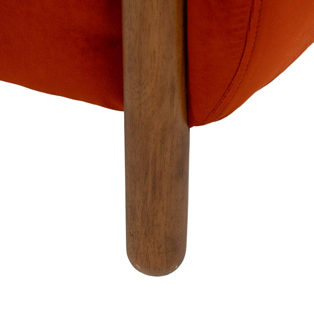 Sillón Rojo de Terciopelo y Madera para Salón - Diseño Contemporáneo 82 cm, Comodidad y Estilo para tu Hogar - Imagen 10