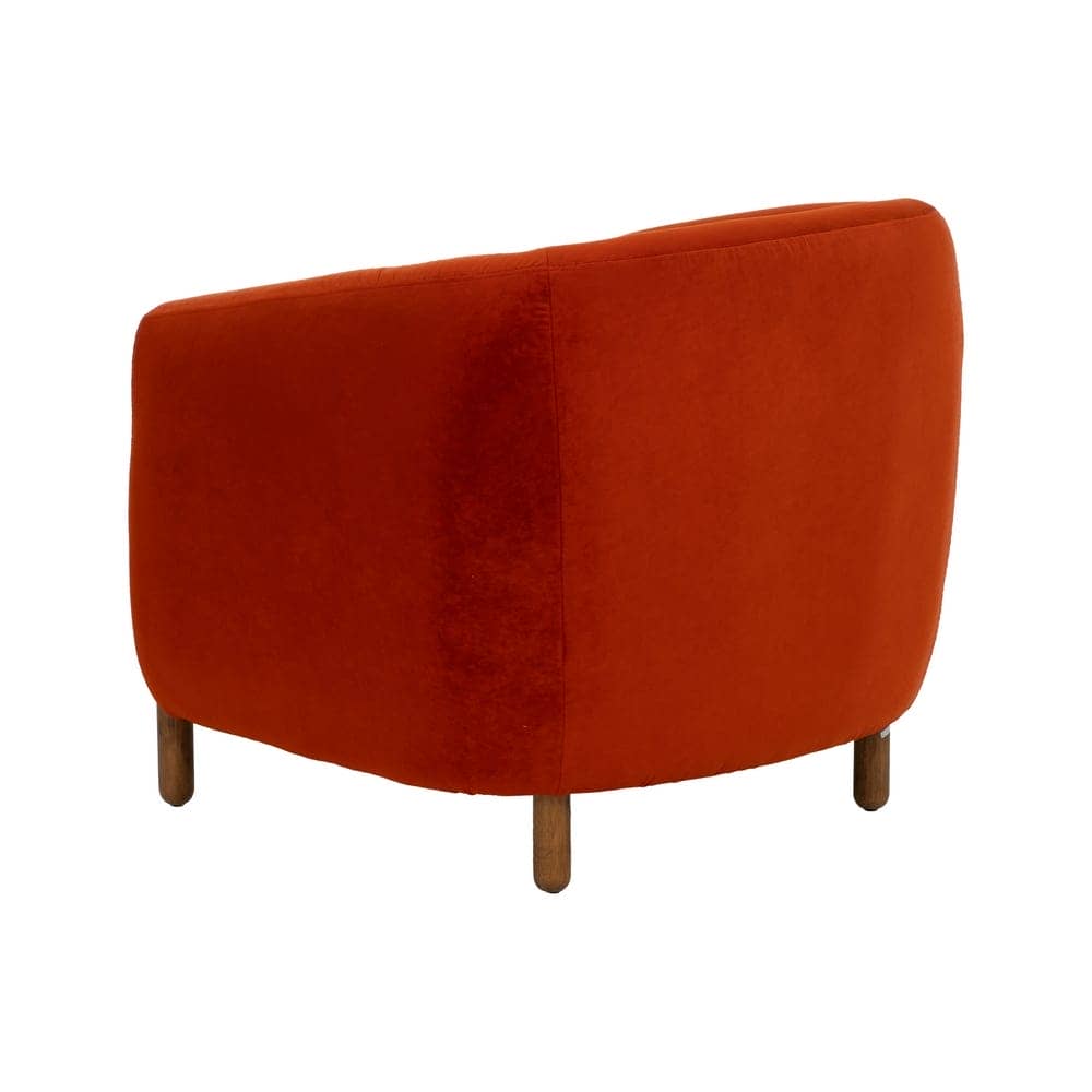 Sillón Rojo de Terciopelo y Madera para Salón - Diseño Contemporáneo 82 cm, Comodidad y Estilo para tu Hogar - Imagen 3