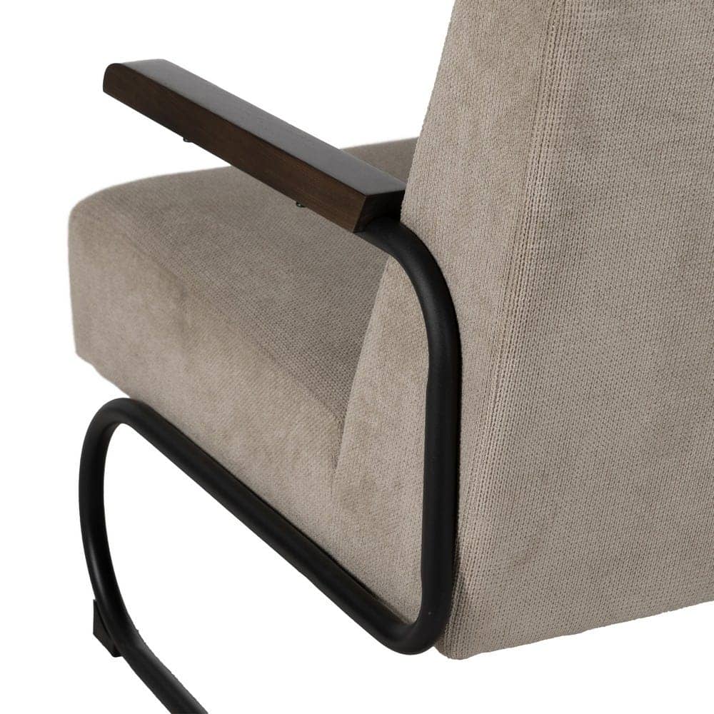 Sillón Taupe Moderno en Tejido y Metal para Salón - Diseño Ergonómico y Confortable 85 cm - Imagen 10