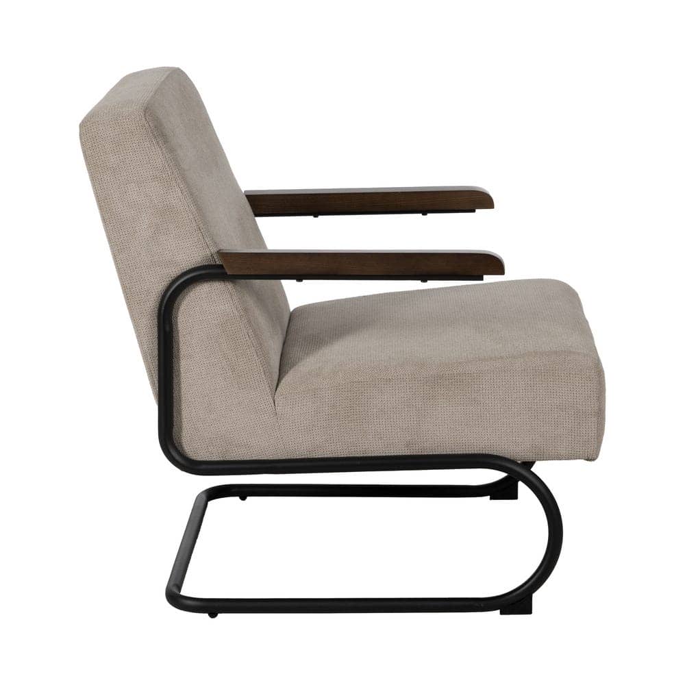 Sillón Taupe Moderno en Tejido y Metal para Salón - Diseño Ergonómico y Confortable 85 cm - Imagen 2