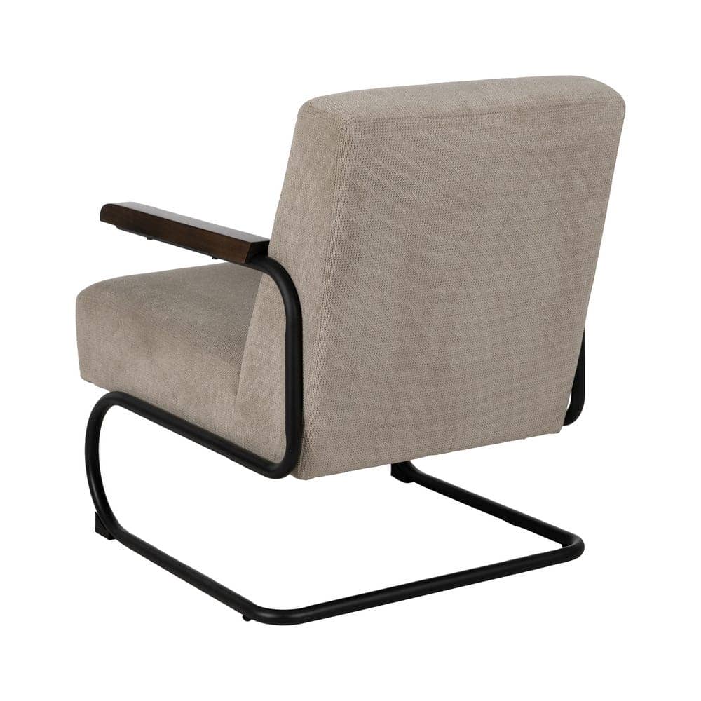 Sillón Taupe Moderno en Tejido y Metal para Salón - Diseño Ergonómico y Confortable 85 cm - Imagen 3
