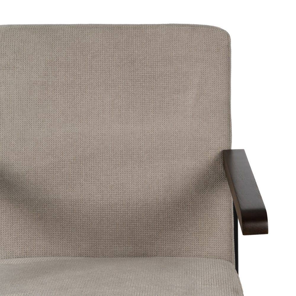 Sillón Taupe Moderno en Tejido y Metal para Salón - Diseño Ergonómico y Confortable 85 cm - Imagen 4