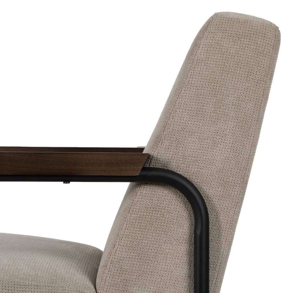 Sillón Taupe Moderno en Tejido y Metal para Salón - Diseño Ergonómico y Confortable 85 cm - Imagen 5