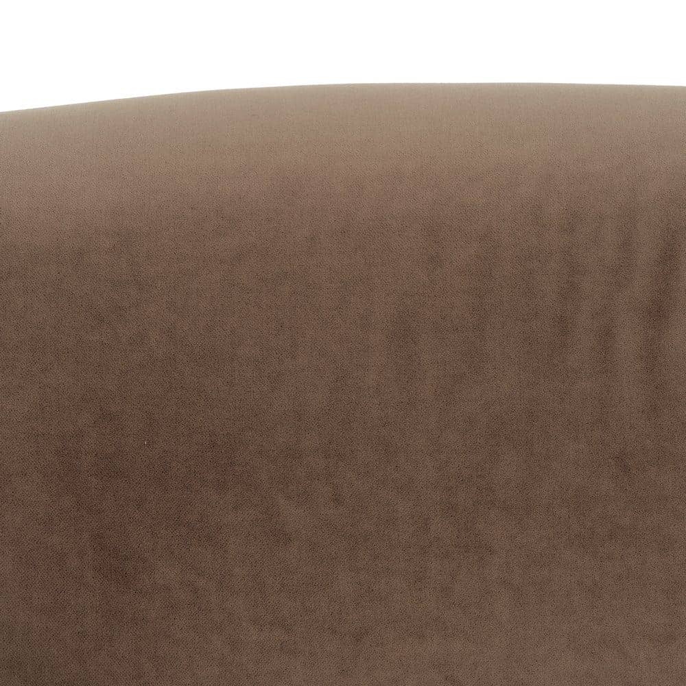 Sillón Taupe Tejido de Terciopelo y Madera para Salón - 87 cm, Diseño Sofisticado y Confortable - Imagen 9