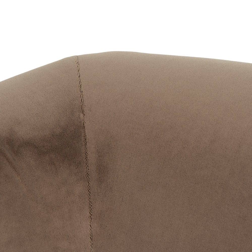 Sillón Taupe Tejido de Terciopelo y Madera para Salón - 87 cm, Diseño Sofisticado y Confortable - Imagen 6