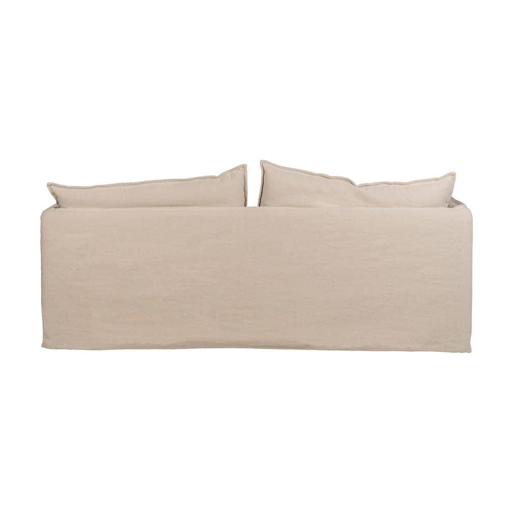 Sofá 3 Plazas Crema de Tejido Premium para Salón - 210 cm, Confort y Estilo Atemporal, Desenfundable y Duradero, Soporta 330 kg - Imagen 3