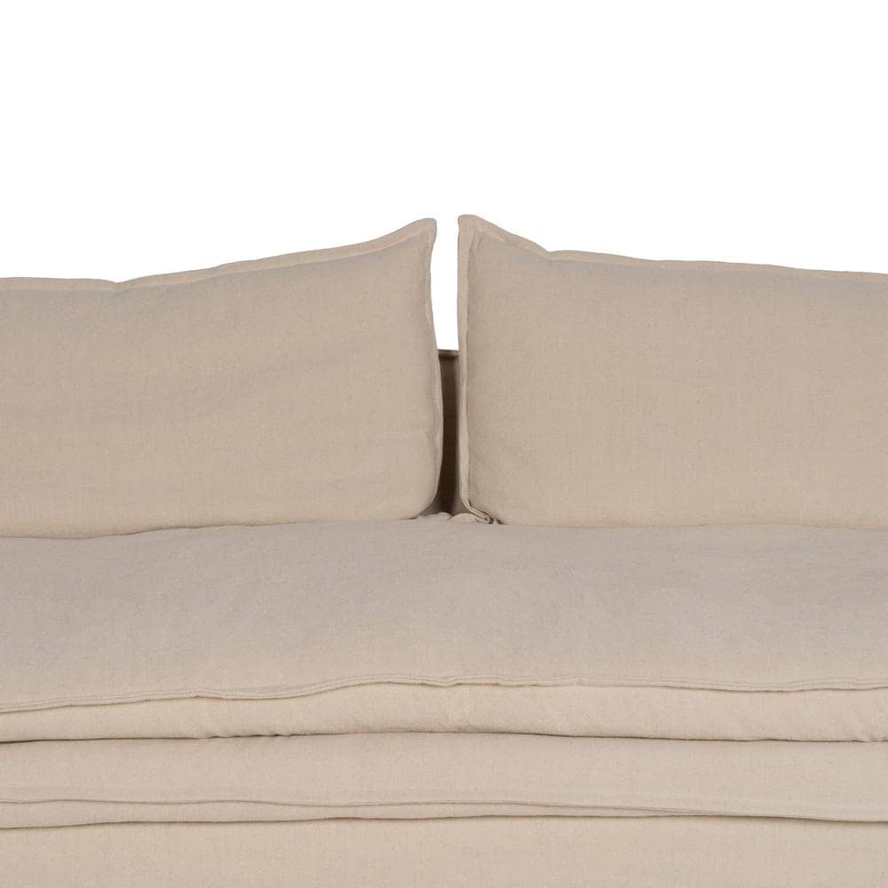 Sofá 3 Plazas Crema de Tejido Premium para Salón - 210 cm, Confort y Estilo Atemporal, Desenfundable y Duradero, Soporta 330 kg - Imagen 6