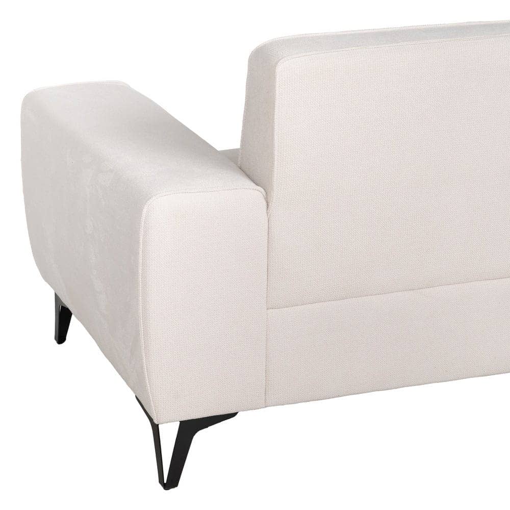 Sofá 3 Plazas Crudo Tejido-Metal 213 cm - Diseño Moderno y Elegante para Salones Contemporáneos - Imagen 9