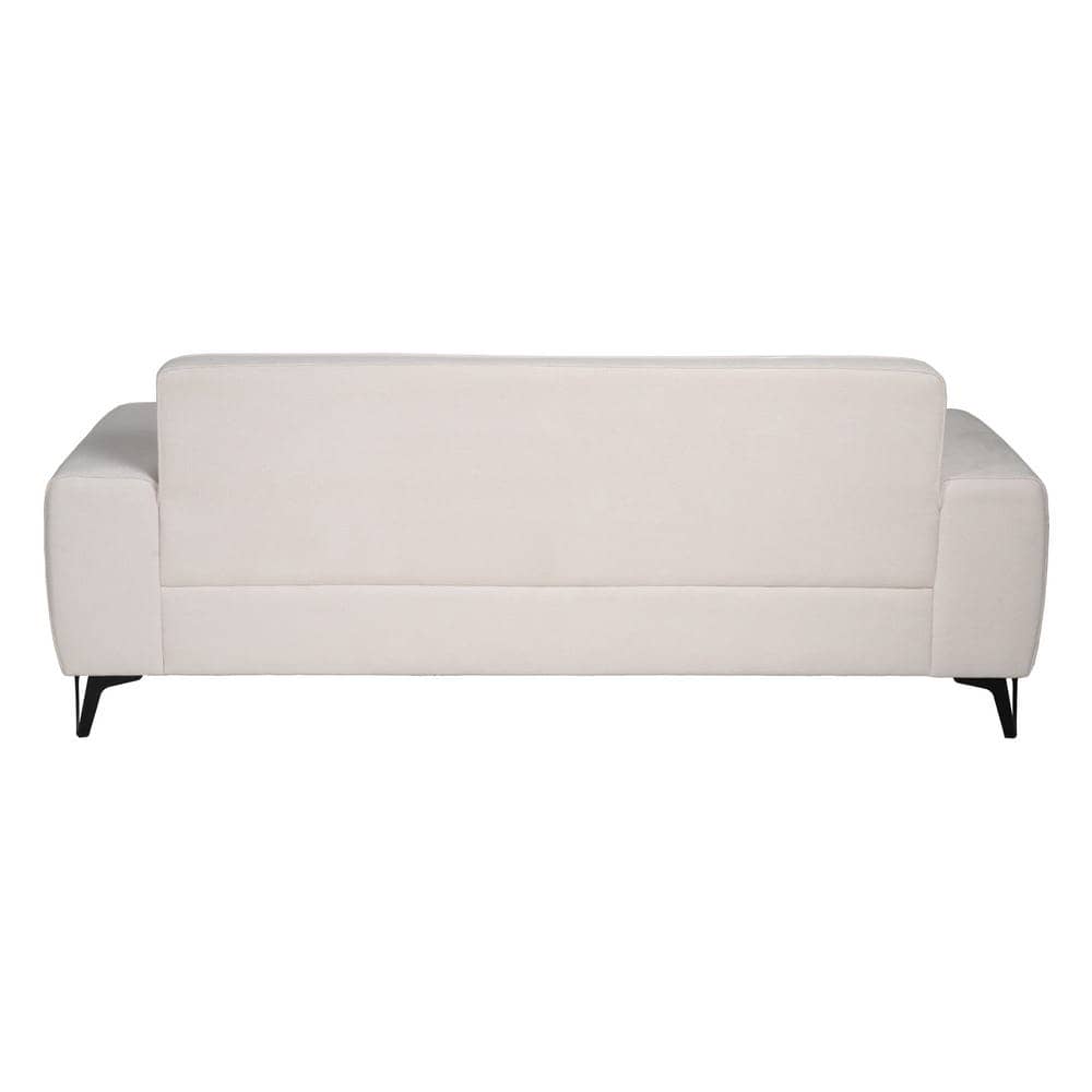 Sofá 3 Plazas Crudo Tejido-Metal 213 cm - Diseño Moderno y Elegante para Salones Contemporáneos - Imagen 3