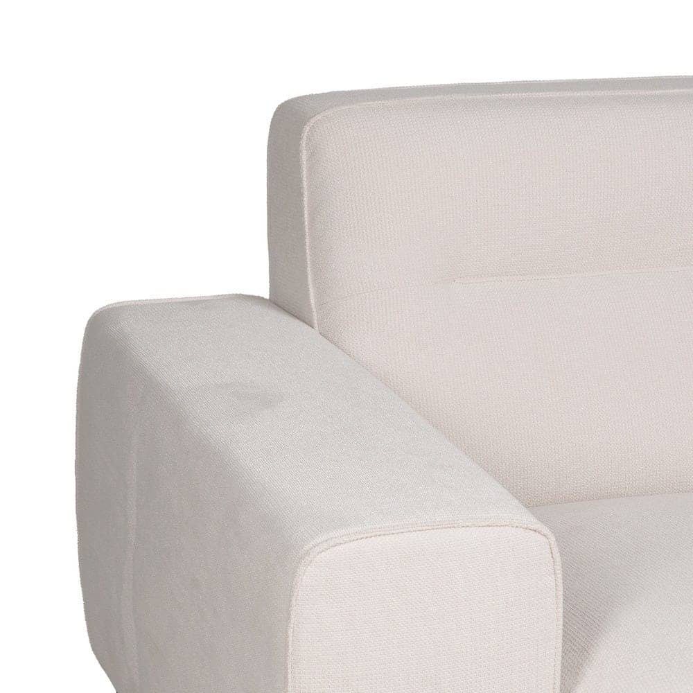Sofá 3 Plazas Crudo Tejido-Metal 213 cm - Diseño Moderno y Elegante para Salones Contemporáneos - Imagen 4