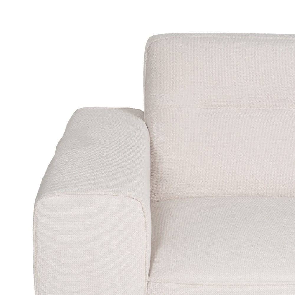 Sofá 3 Plazas Crudo Tejido-Metal 213 cm - Diseño Moderno y Elegante para Salones Contemporáneos - Imagen 5
