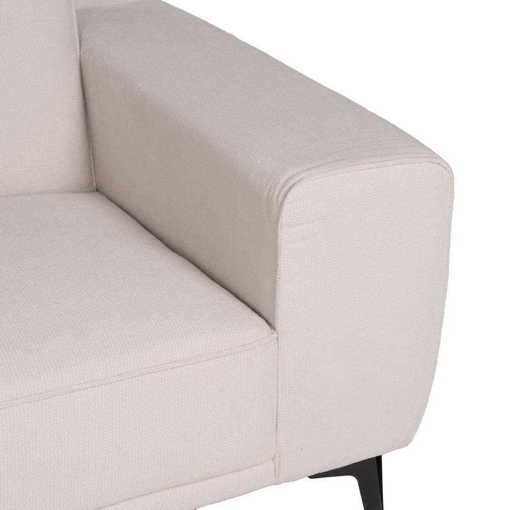 Sofá 3 Plazas Crudo Tejido-Metal 213 cm - Diseño Moderno y Elegante para Salones Contemporáneos - Imagen 7