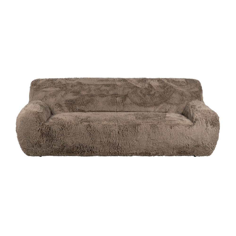 Sofá 3 Plazas Taupe Tejido 100% Poliéster y Estructura de Metal - 213 cm, Confort y Estilo Moderno para tu Salón - Imagen 2