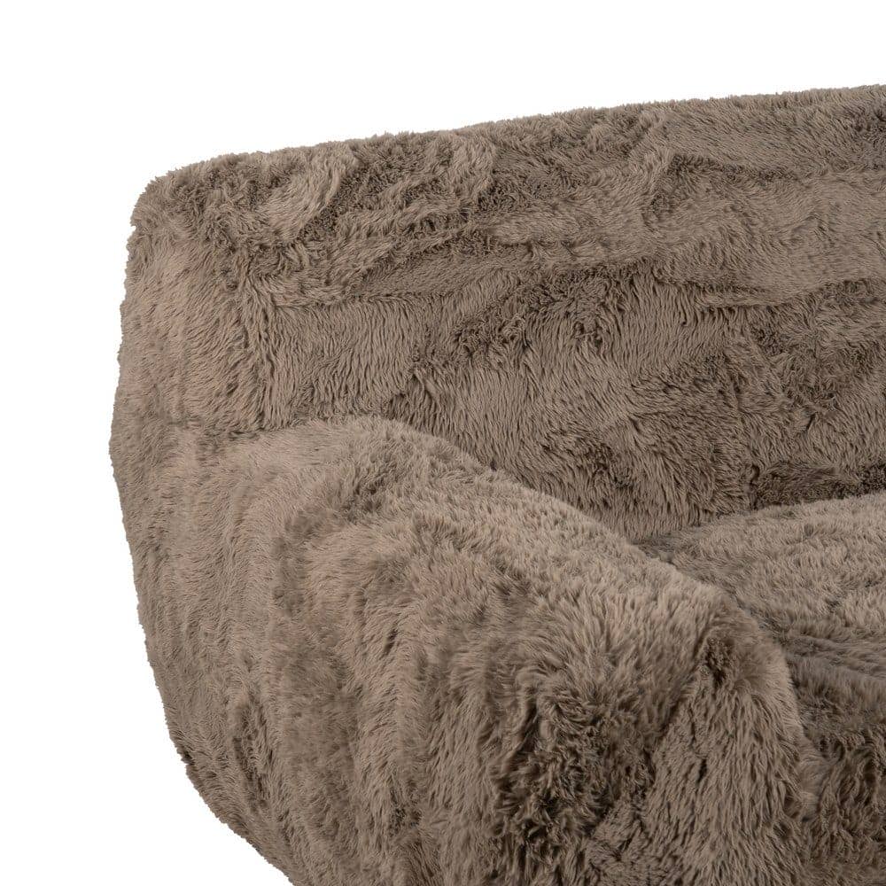 Sofá 3 Plazas Taupe Tejido 100% Poliéster y Estructura de Metal - 213 cm, Confort y Estilo Moderno para tu Salón - Imagen 4
