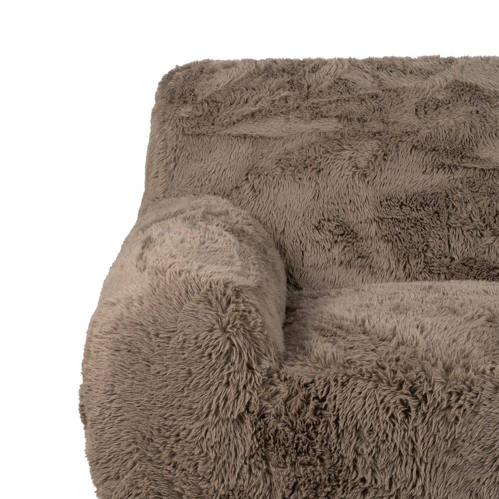 Sofá 3 Plazas Taupe Tejido 100% Poliéster y Estructura de Metal - 213 cm, Confort y Estilo Moderno para tu Salón - Imagen 5