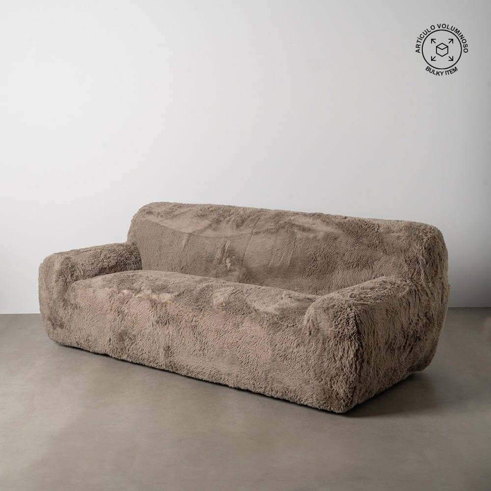Sofá 3 Plazas Taupe Tejido 100% Poliéster y Estructura de Metal - 213 cm, Confort y Estilo Moderno para tu Salón - Imagen 14