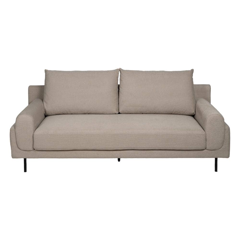 Sofá 3 Plazas Taupe Tejido-Metal para Salón - Diseño Moderno y Elegante, 220 cm, Confort y Estilo Atemporal - Imagen 2