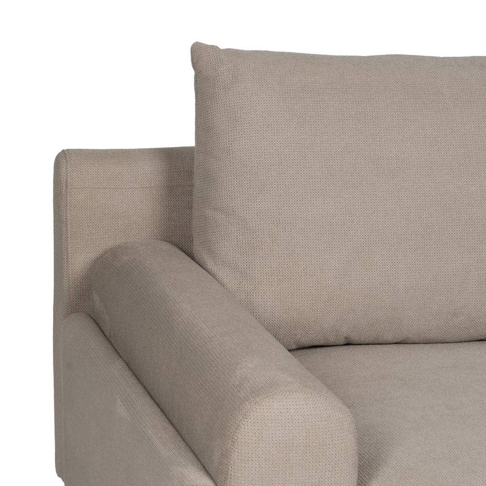 Sofá 3 Plazas Taupe Tejido-Metal para Salón - Diseño Moderno y Elegante, 220 cm, Confort y Estilo Atemporal - Imagen 4