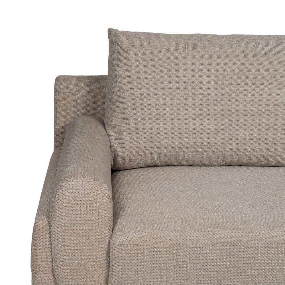 Sofá 3 Plazas Taupe Tejido-Metal para Salón - Diseño Moderno y Elegante, 220 cm, Confort y Estilo Atemporal - Imagen 5