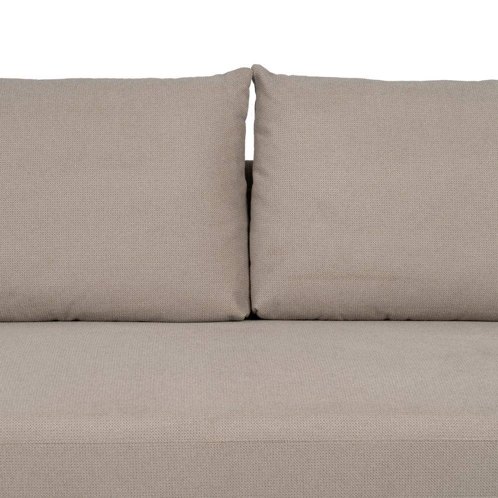 Sofá 3 Plazas Taupe Tejido-Metal para Salón - Diseño Moderno y Elegante, 220 cm, Confort y Estilo Atemporal - Imagen 6