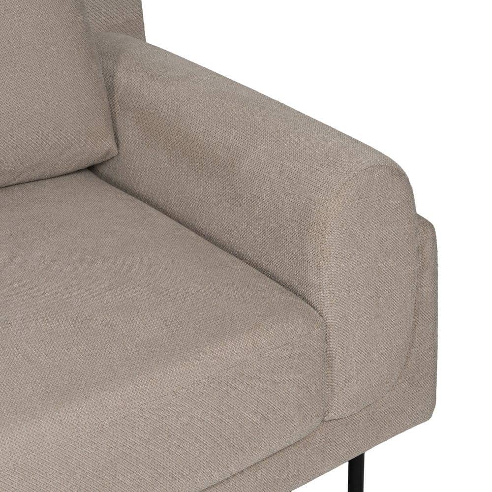 Sofá 3 Plazas Taupe Tejido-Metal para Salón - Diseño Moderno y Elegante, 220 cm, Confort y Estilo Atemporal - Imagen 7