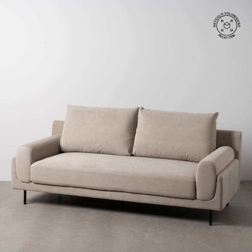 Sofá 3 Plazas Taupe Tejido-Metal para Salón - Diseño Moderno y Elegante, 220 cm, Confort y Estilo Atemporal - Imagen 14