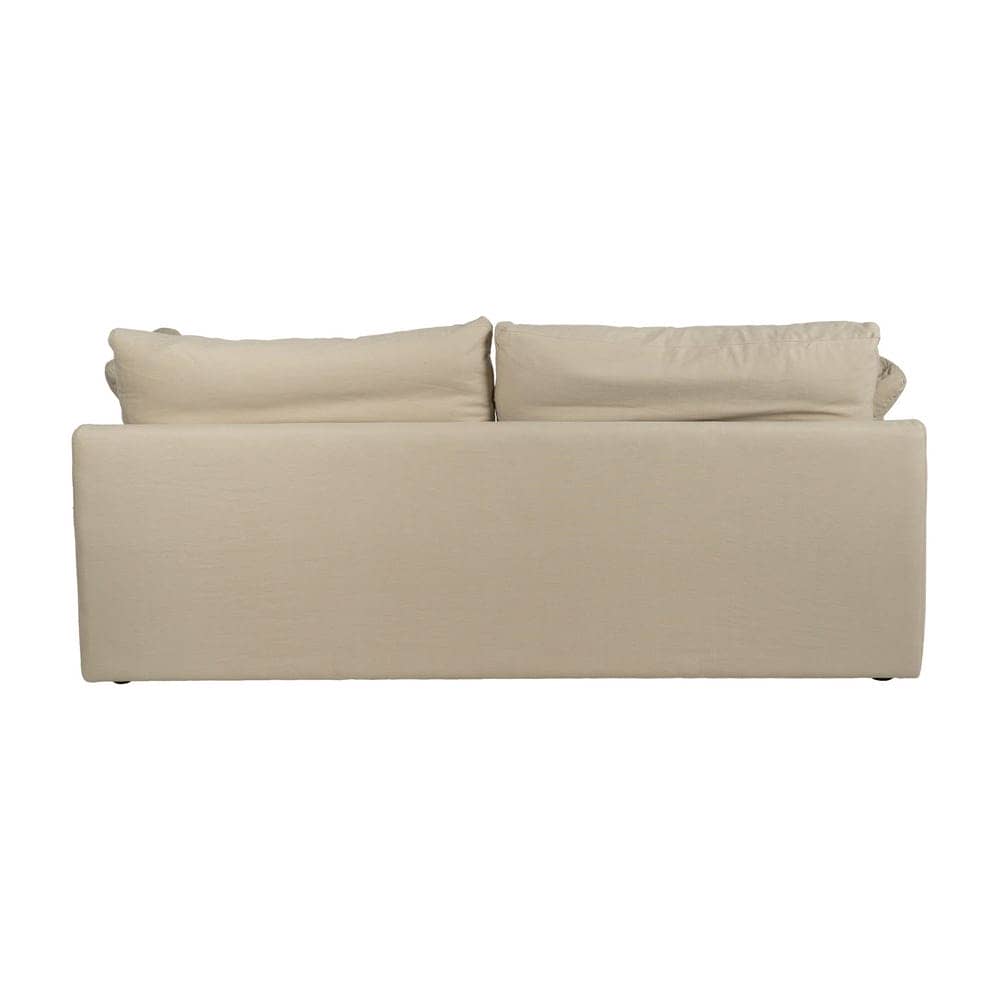 Sofá Beige de 3 Plazas con Tejido de Lino y Algodón, Estructura de Madera, 212 cm - Elegancia y Comodidad para tu Salón - Imagen 3