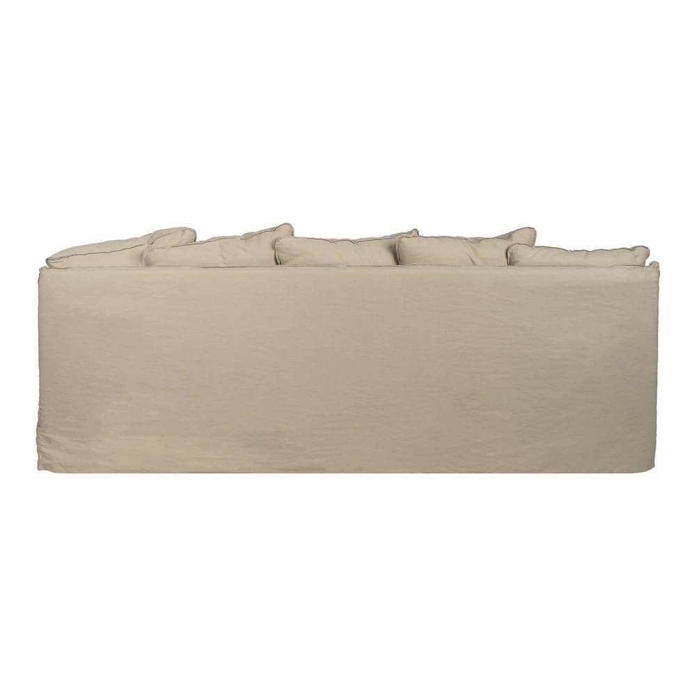 Sofá Beige de 3 Plazas con Tejido Premium y Estructura de Madera - Diseño Elegante y Cómodo (216 cm) - Imagen 2