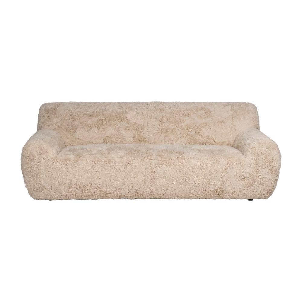 Sofá Beige de 3 Plazas en Tejido 100% Poliéster - Diseño Amplio y Moderno de 240 cm para Salones Elegantes y Confortables - Imagen 2