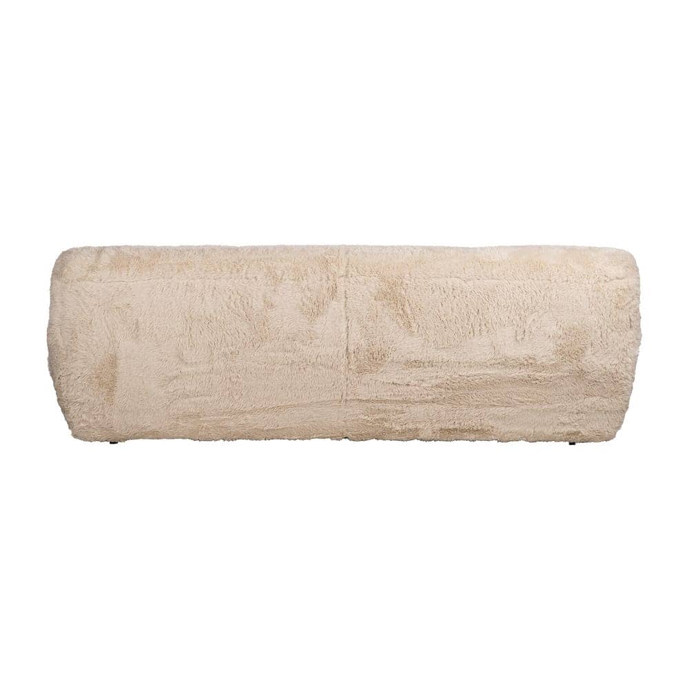 Sofá Beige de 3 Plazas en Tejido 100% Poliéster - Diseño Amplio y Moderno de 240 cm para Salones Elegantes y Confortables - Imagen 3