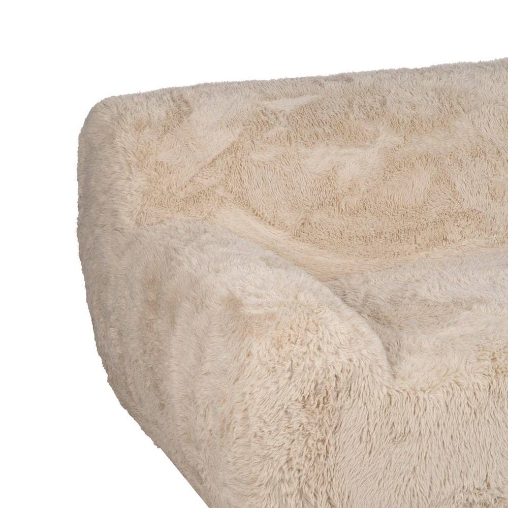 Sofá Beige de 3 Plazas en Tejido 100% Poliéster - Diseño Amplio y Moderno de 240 cm para Salones Elegantes y Confortables - Imagen 4