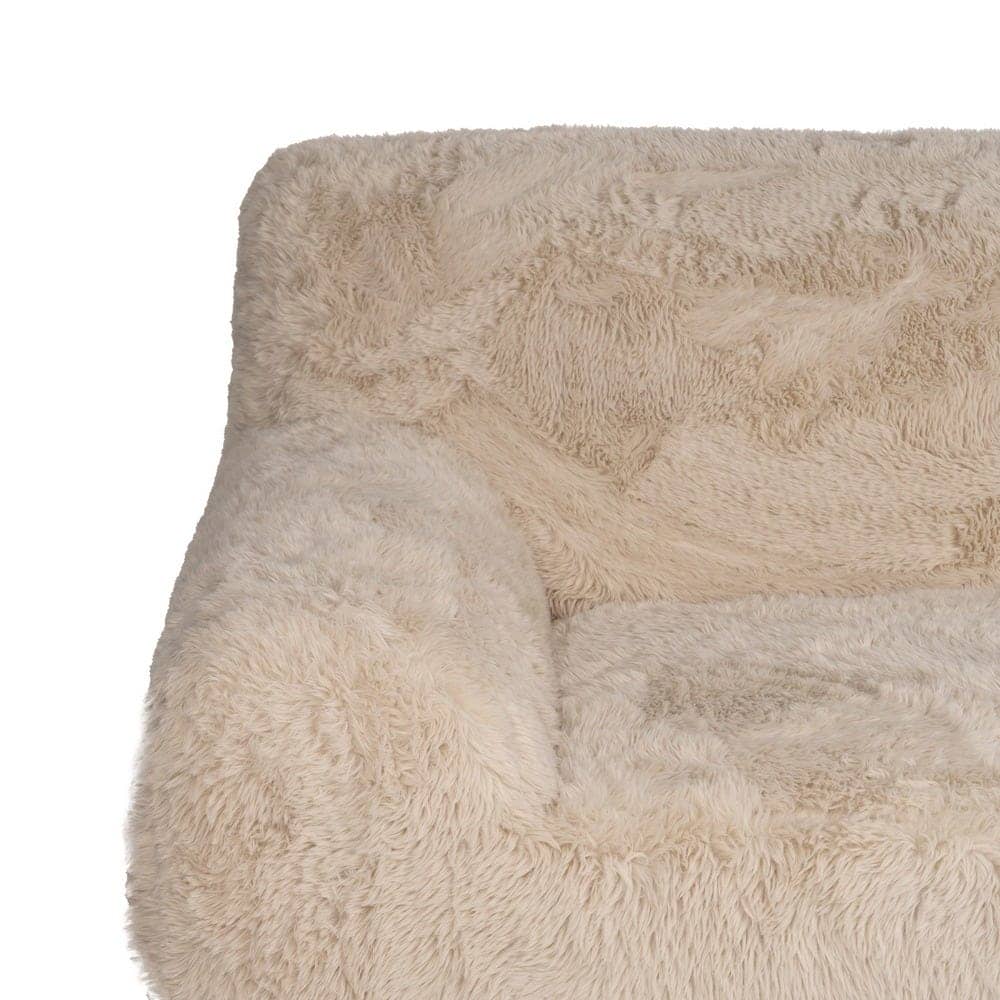 Sofá Beige de 3 Plazas en Tejido 100% Poliéster - Diseño Amplio y Moderno de 240 cm para Salones Elegantes y Confortables - Imagen 5