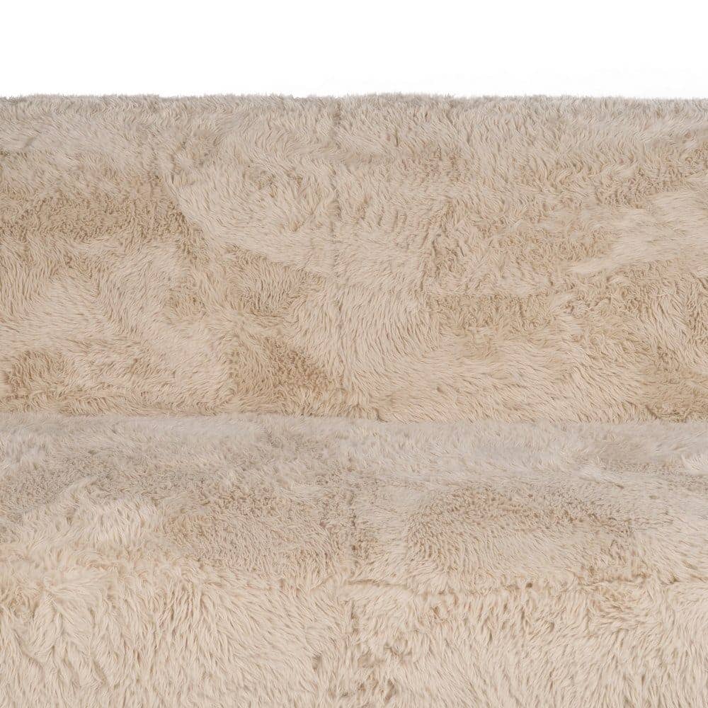 Sofá Beige de 3 Plazas en Tejido 100% Poliéster - Diseño Amplio y Moderno de 240 cm para Salones Elegantes y Confortables - Imagen 6