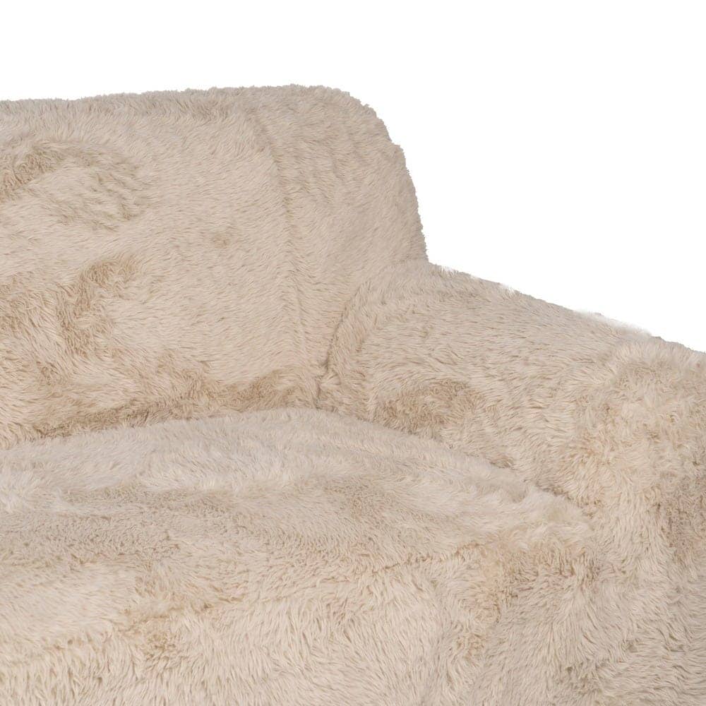 Sofá Beige de 3 Plazas en Tejido 100% Poliéster - Diseño Amplio y Moderno de 240 cm para Salones Elegantes y Confortables - Imagen 7