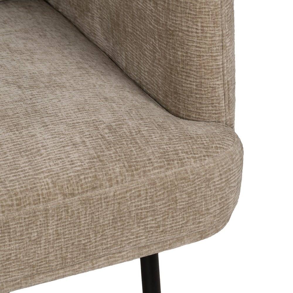 Sofá Beige Compacto de Tejido con Estructura de Madera y Patas Metálicas - 127 cm de Estilo Moderno y Confort Excepcional para Salones y Espacios Reducidos - Imagen 7