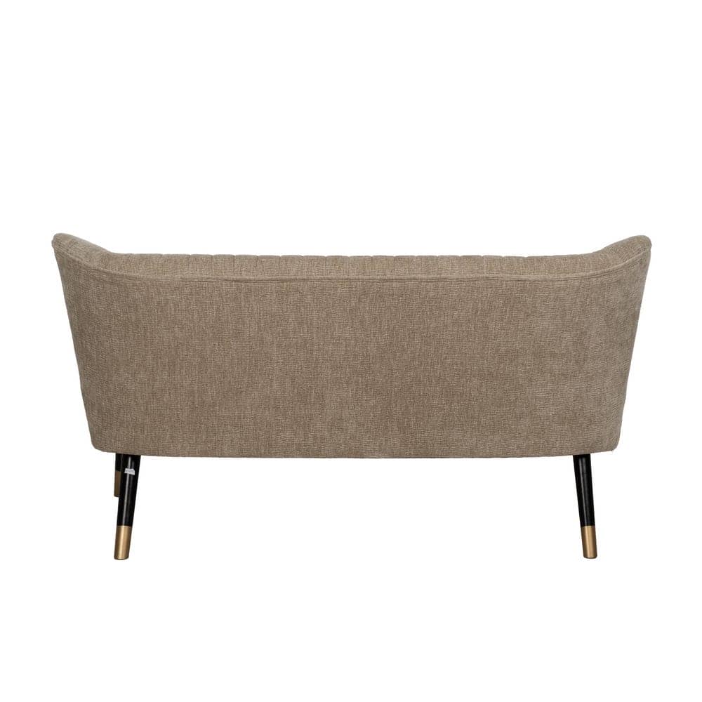 Sofá Beige Compacto de Tejido y Madera - Diseño Moderno para Espacios Reducidos (134 cm) - Imagen 3
