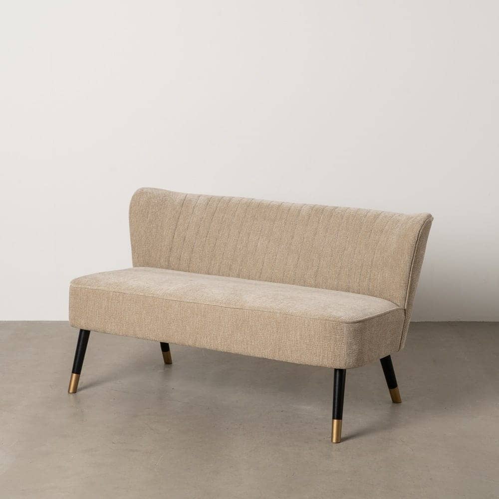 Sofá Beige Compacto de Tejido y Madera - Diseño Moderno para Espacios Reducidos (134 cm) - Imagen 13