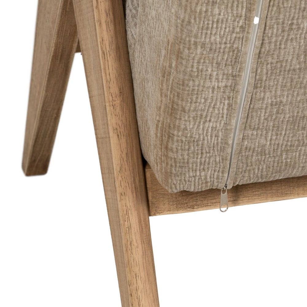 Sofá Beige de Tejido y Madera para Salón - Diseño Elegante y Confortable 134 cm, Ideal para Espacios Modernos - Imagen 9