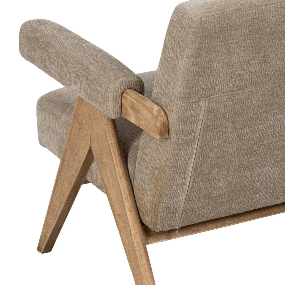 Sofá Beige de Tejido y Madera para Salón - Diseño Elegante y Confortable 134 cm, Ideal para Espacios Modernos - Imagen 10