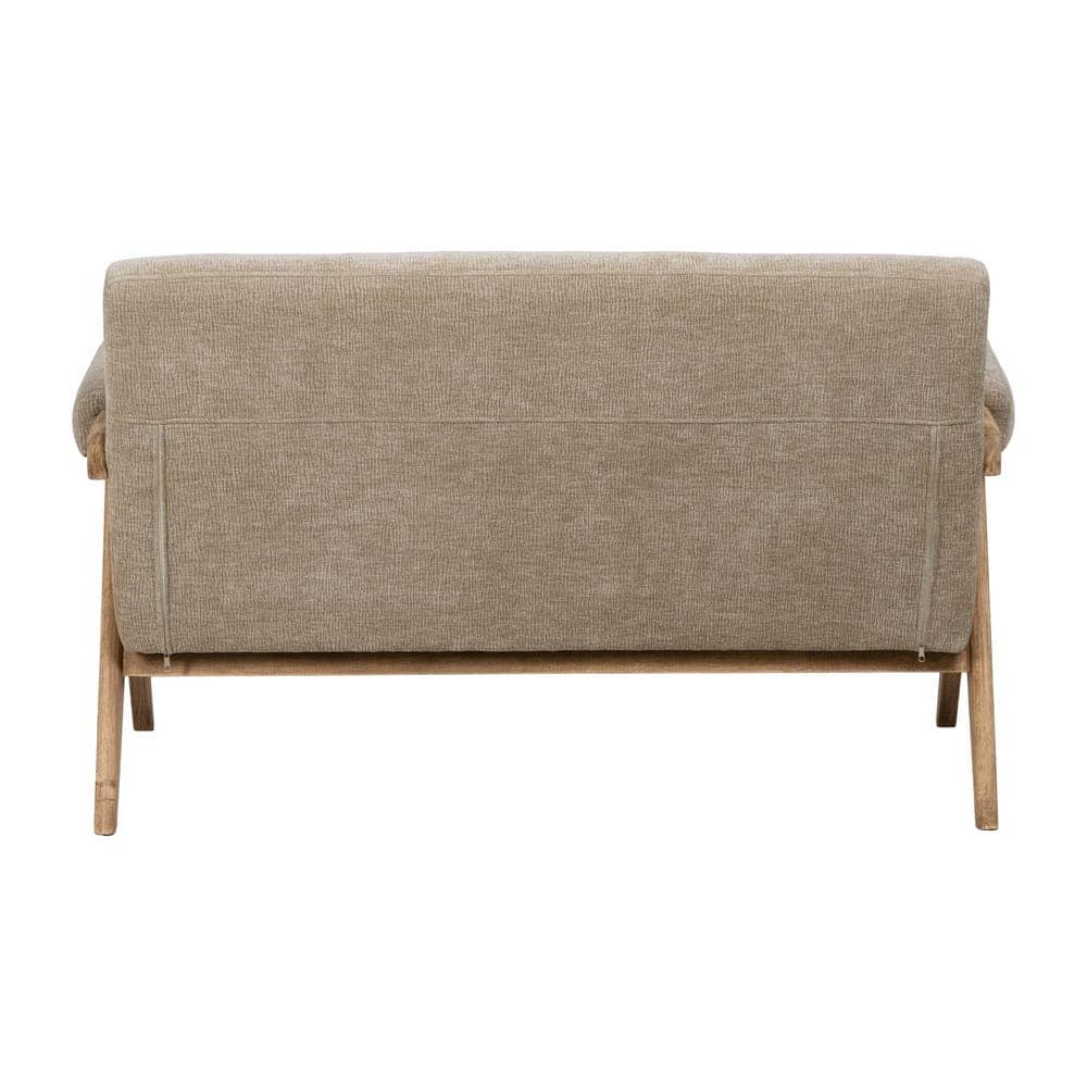Sofá Beige de Tejido y Madera para Salón - Diseño Elegante y Confortable 134 cm, Ideal para Espacios Modernos - Imagen 3