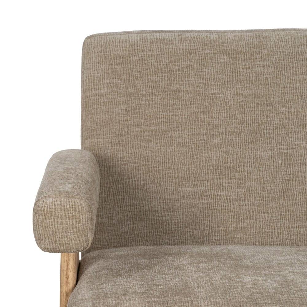 Sofá Beige de Tejido y Madera para Salón - Diseño Elegante y Confortable 134 cm, Ideal para Espacios Modernos - Imagen 5