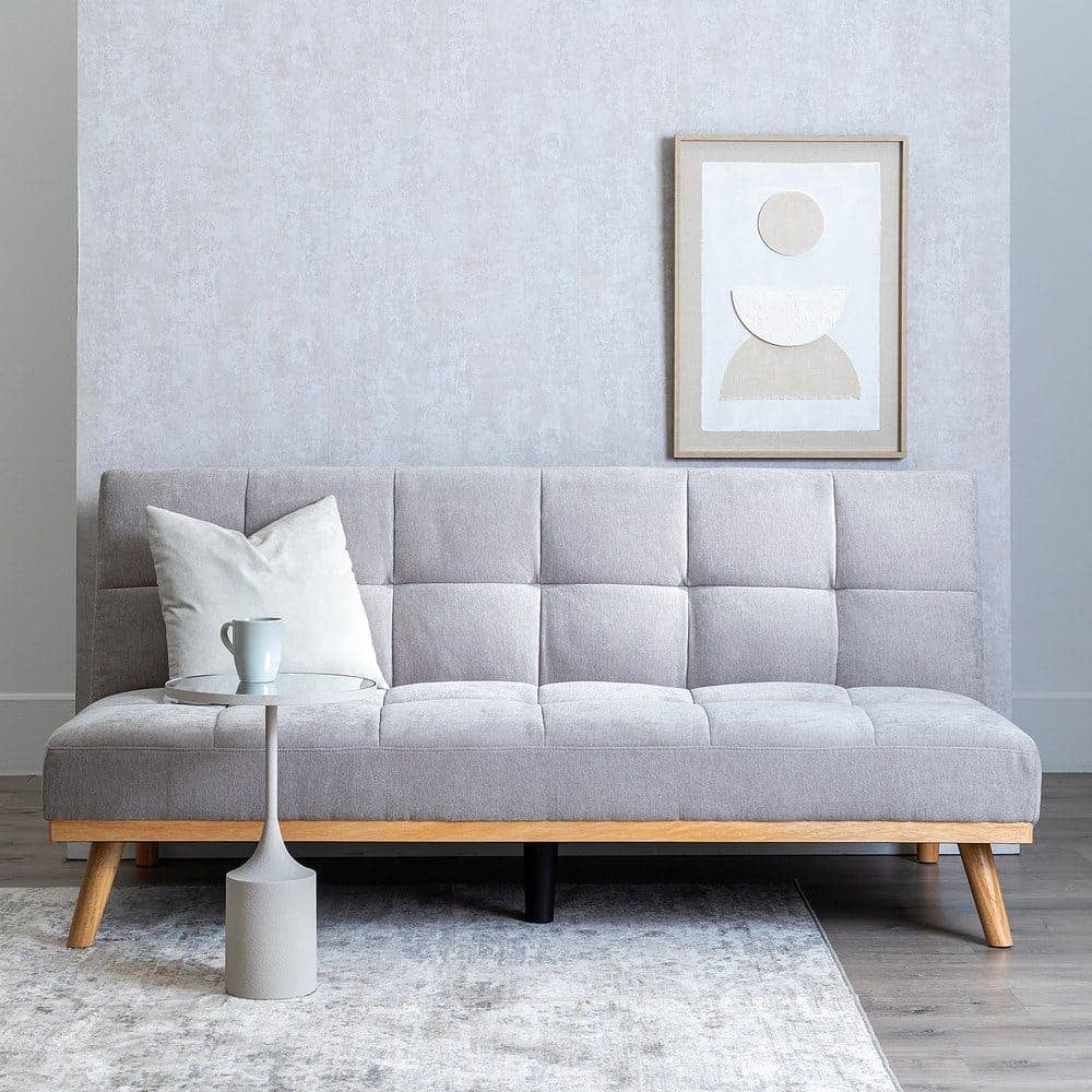 Sofá Cama Gris en Chenilla con Diseño Contemporáneo - 86 cm, Estructura de Madera, Colchón 178x107.5 cm, Ideal para Salón y Visitas, Resistente y Elegante - Imagen 15