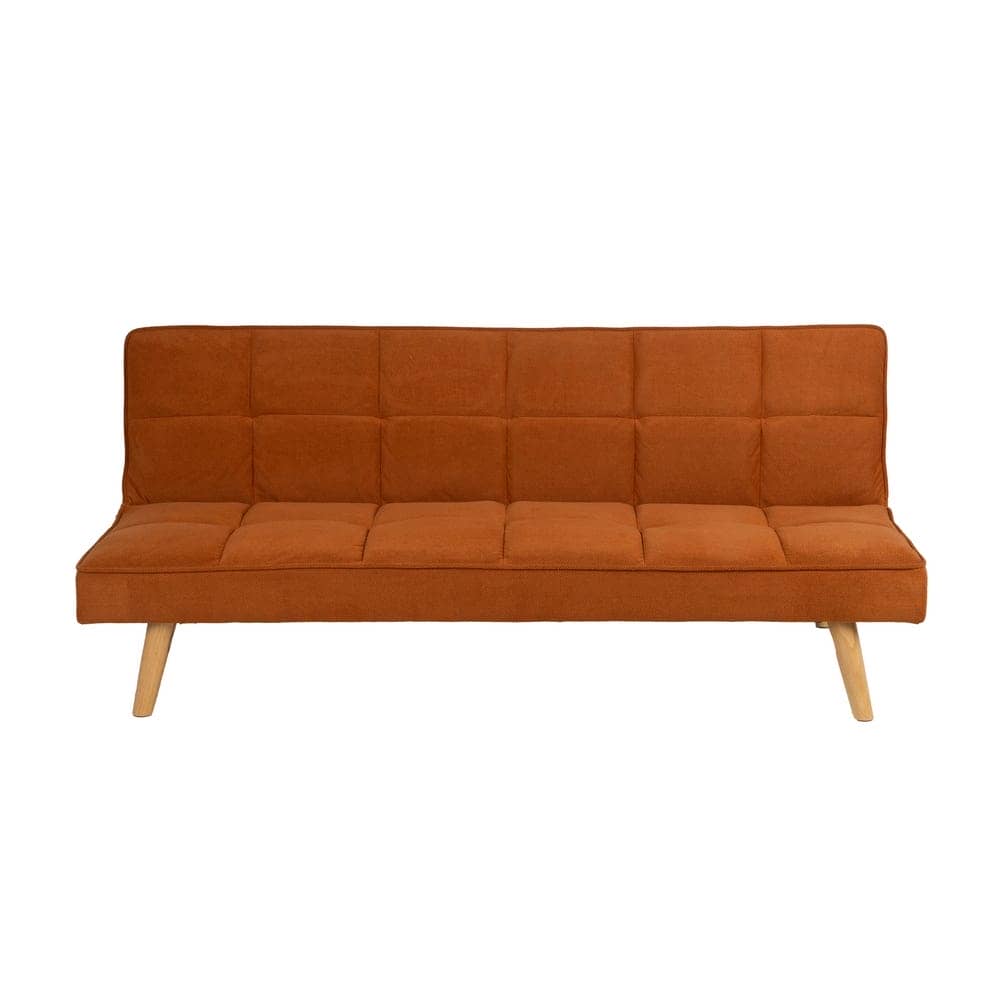 Sofá Cama Naranja de Madera Eucalipto y MDF, Diseño Funcional 73 cm - Confort y Estilo para tu Hogar - Imagen 3