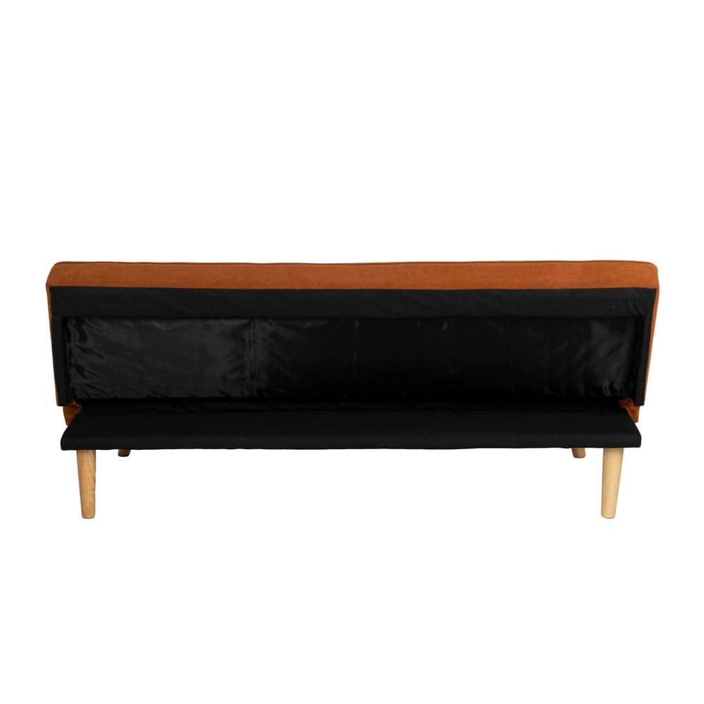 Sofá Cama Naranja de Madera Eucalipto y MDF, Diseño Funcional 73 cm - Confort y Estilo para tu Hogar - Imagen 4