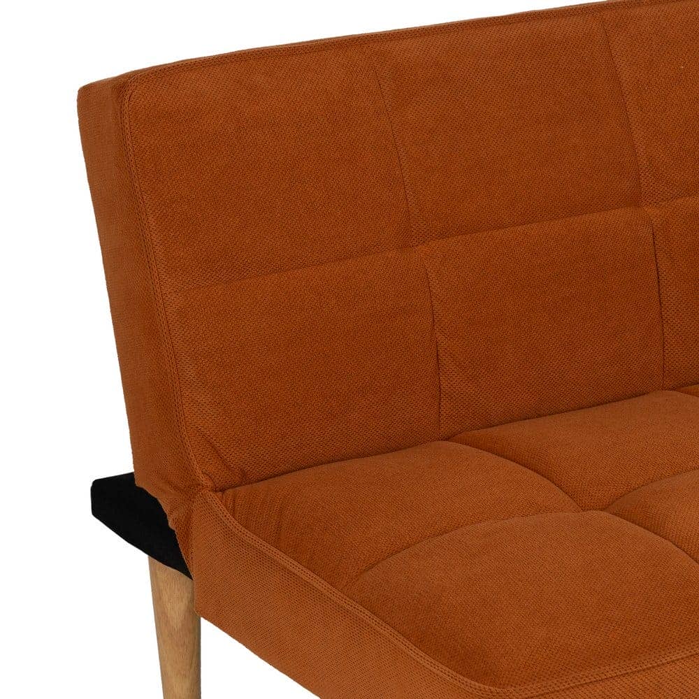 Sofá Cama Naranja de Madera Eucalipto y MDF, Diseño Funcional 73 cm - Confort y Estilo para tu Hogar - Imagen 5