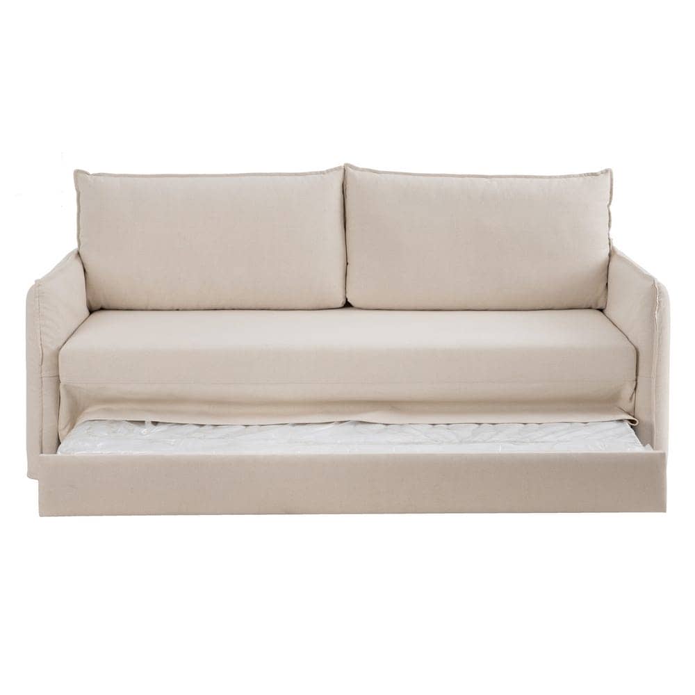 Sofá Cama Nido Beige de Tejido Elegante para Salón - Multifuncional y Desenfundable, 97 cm de Comodidad y Estilo - Imagen 4