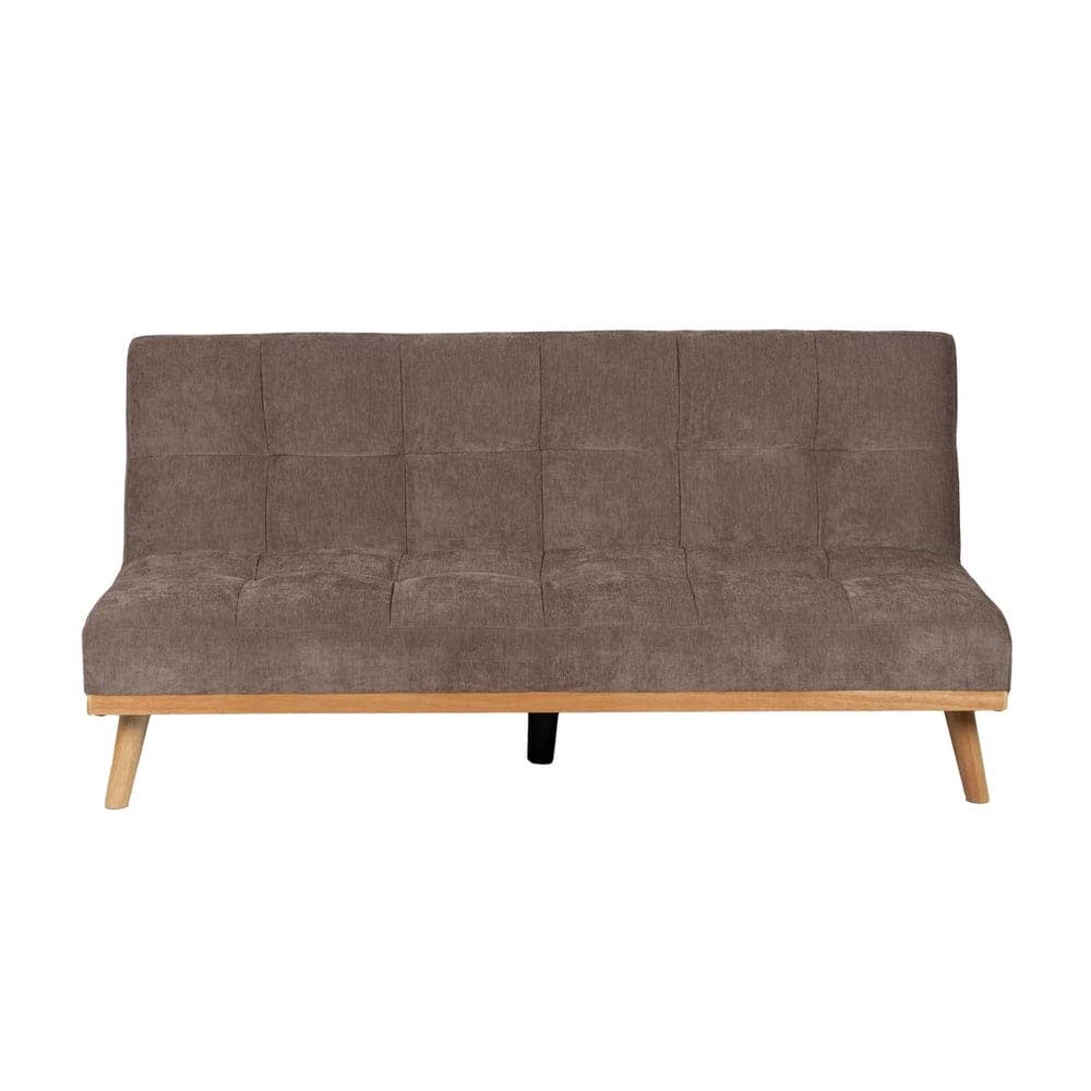 Sofá Cama Taupe en Chenilla con Patas de Caucho - Estilo y Funcionalidad para tu Salón, Conversión Práctica a Cama 178x107.5 cm, Alta Durabilidad y Confort - Imagen 3