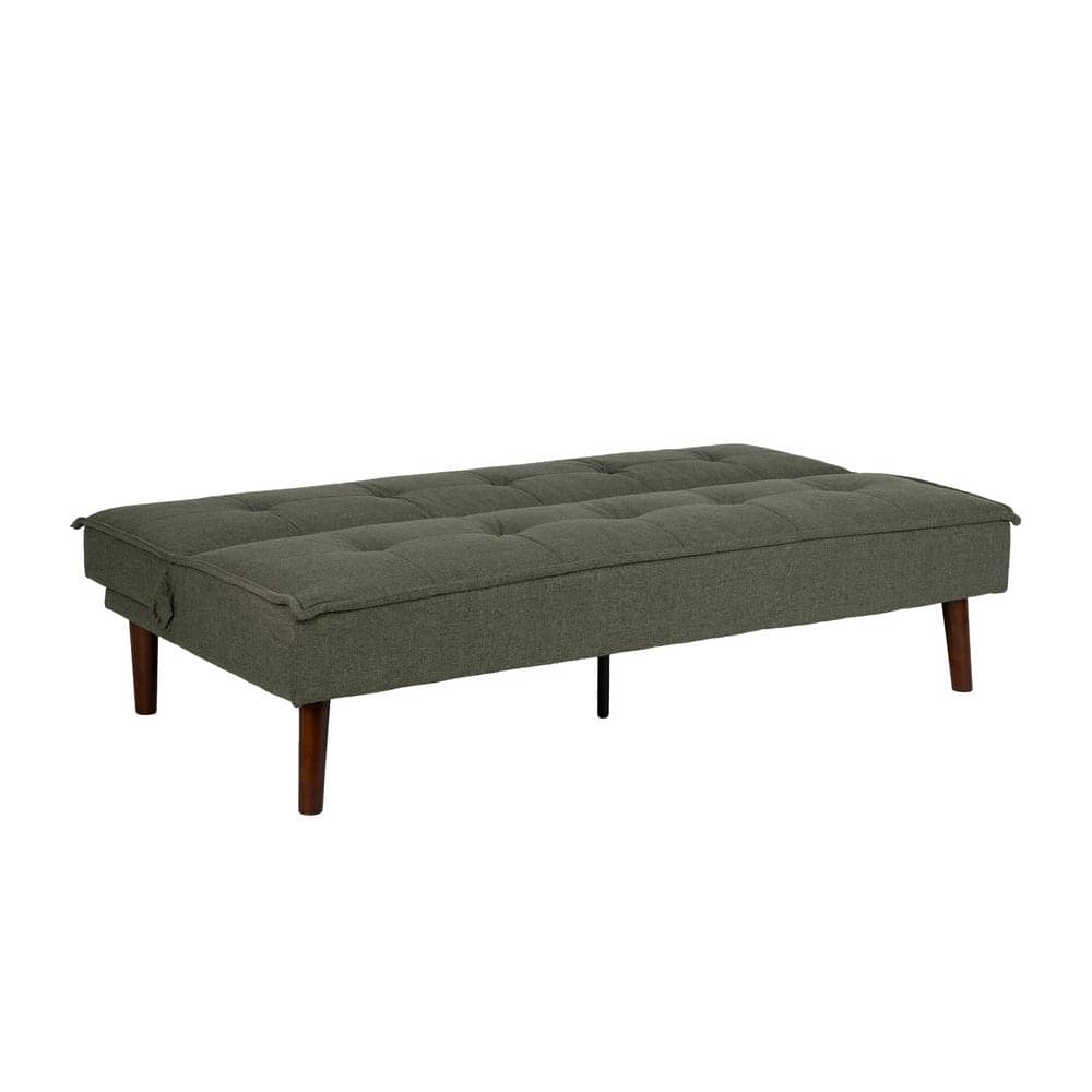 Sofá Cama Verde en Chenilla con Estructura de Madera - Diseño Moderno y Funcional, 181x101 cm, Ideal para Salones Contemporáneos - Imagen 2
