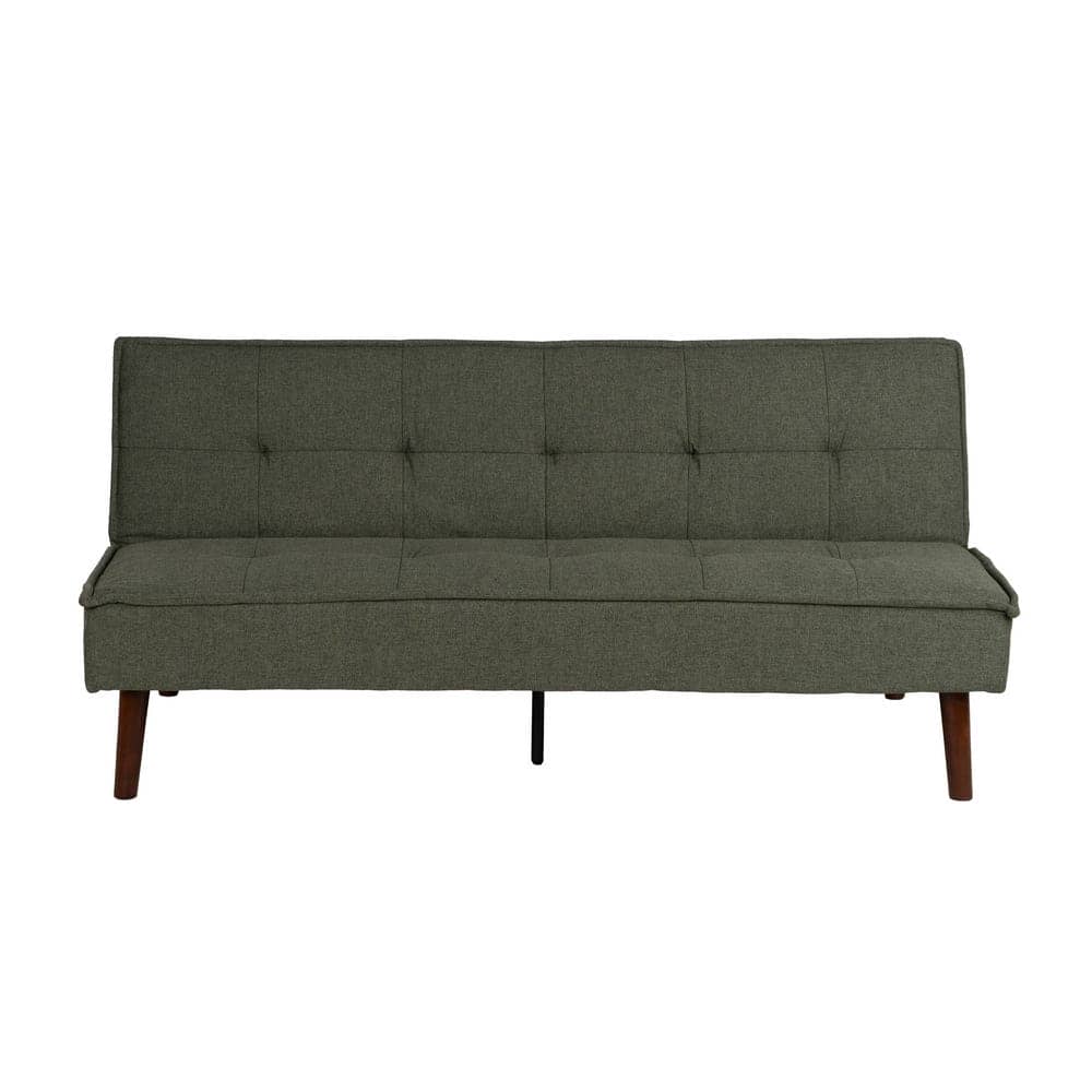 Sofá Cama Verde en Chenilla con Estructura de Madera - Diseño Moderno y Funcional, 181x101 cm, Ideal para Salones Contemporáneos - Imagen 3