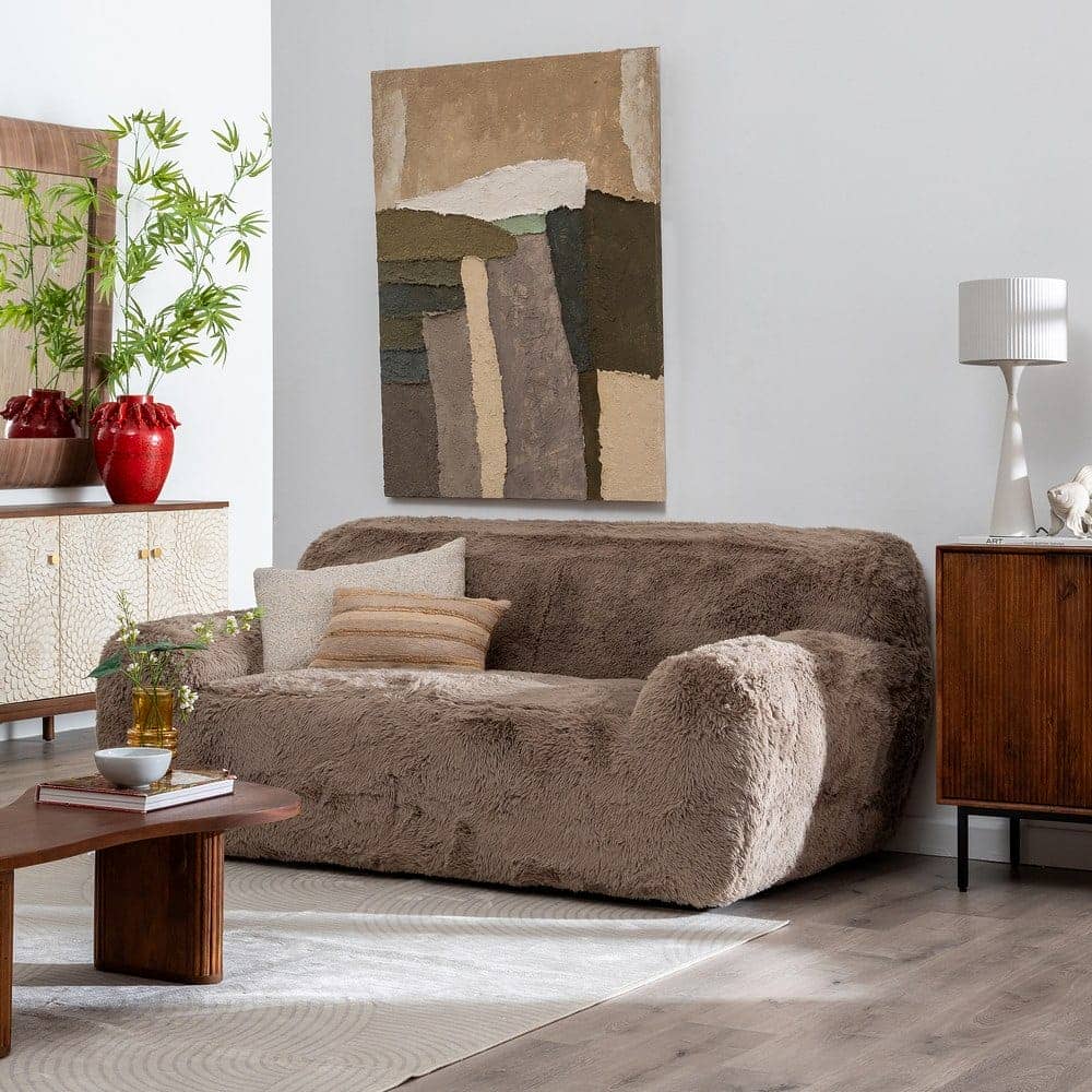 Sofá Taupe de 2 Plazas en Tejido Elegante 185 cm - Comodidad y Estilo para tu Salón, Ideal para Espacios Compactos - Imagen 13